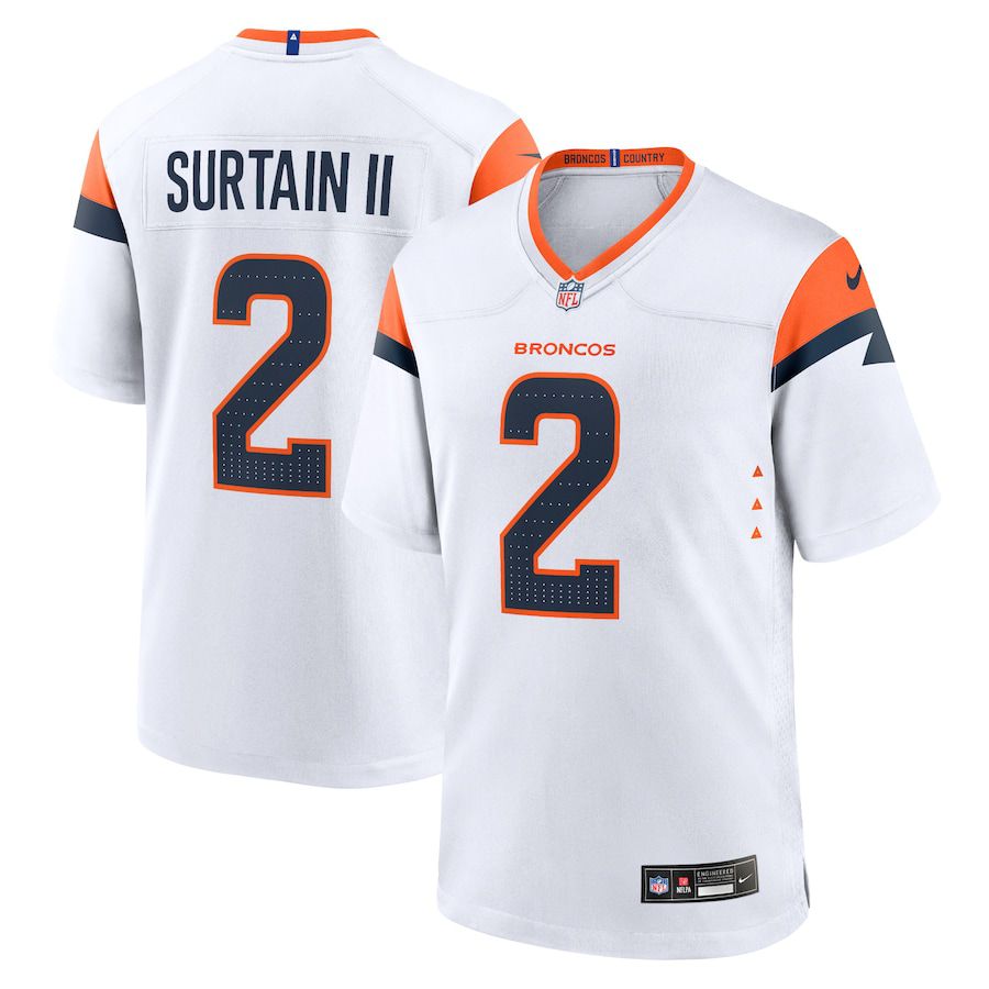 Men Denver Broncos #2 Patrick Surtain II Nike White Game NFL Jersey->denver broncos->NFL Jersey